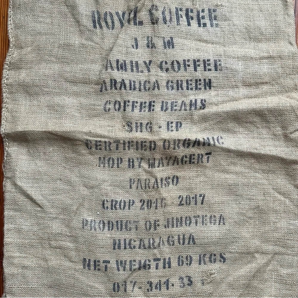 Royal J&W Family Coffee Nicaraguan jute bag 28x40